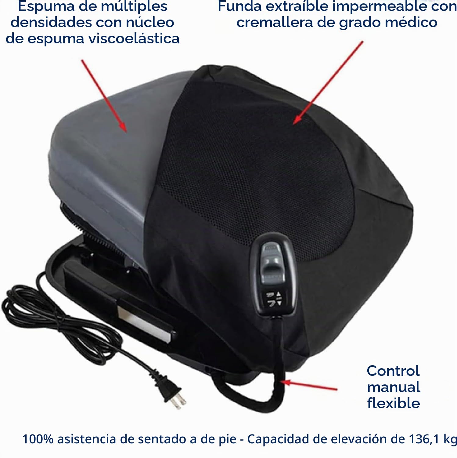 CojíN De ElevacióN EléCtrico PortáTil Elevador de Silla con cojín de Asistencia para Asiento, Elevador eléctrico portátil, sofá para Personas Mayores, Almohadilla de Soporte, Dispositivos po