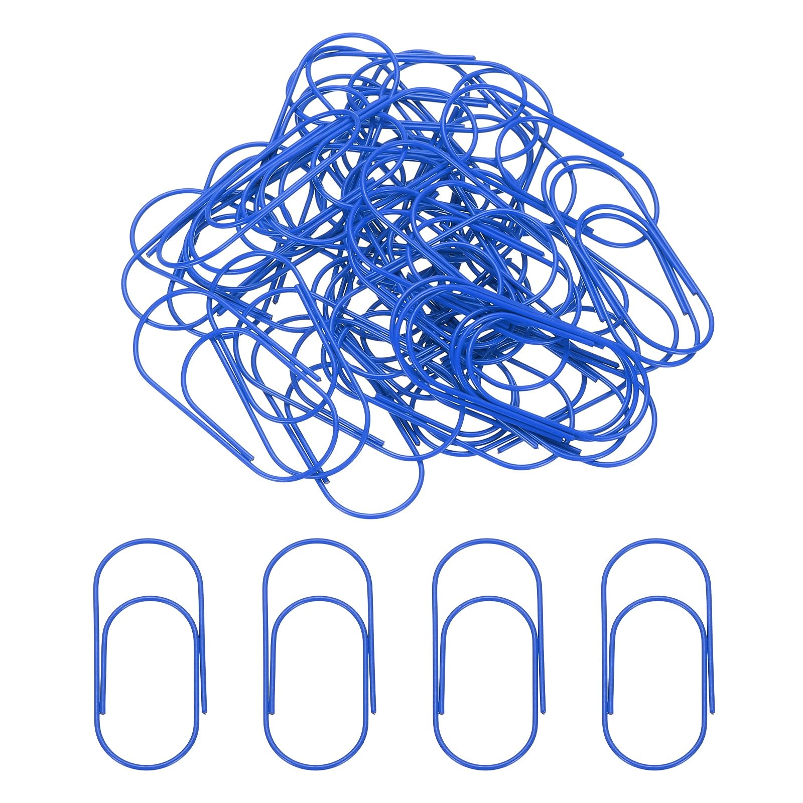 PATIKIL 100pcs 2inch Paper Clip, 50mm Large Paper Clip Cute Huge Metal Clips Rust-Proof Strong Durable Bulk Big for Office, Blue