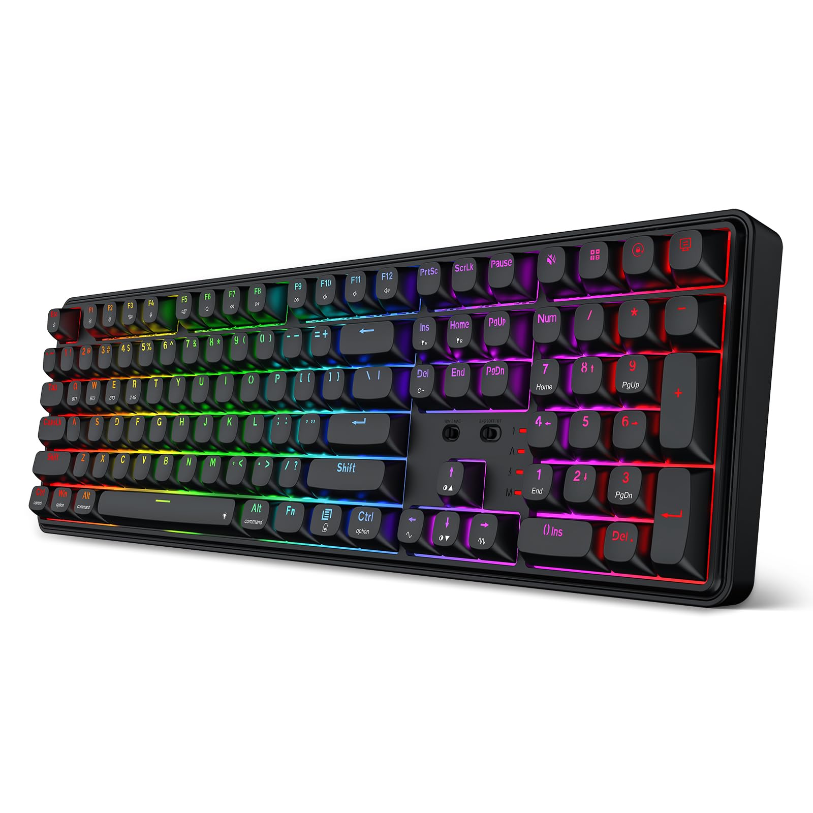 Redragon S163 Wilreess - Combo de teclado y mouse para juegos de 3 modos, teclado K689 PRO RGB de 108 teclas y mouse para juegos M693 de 8000 DPI