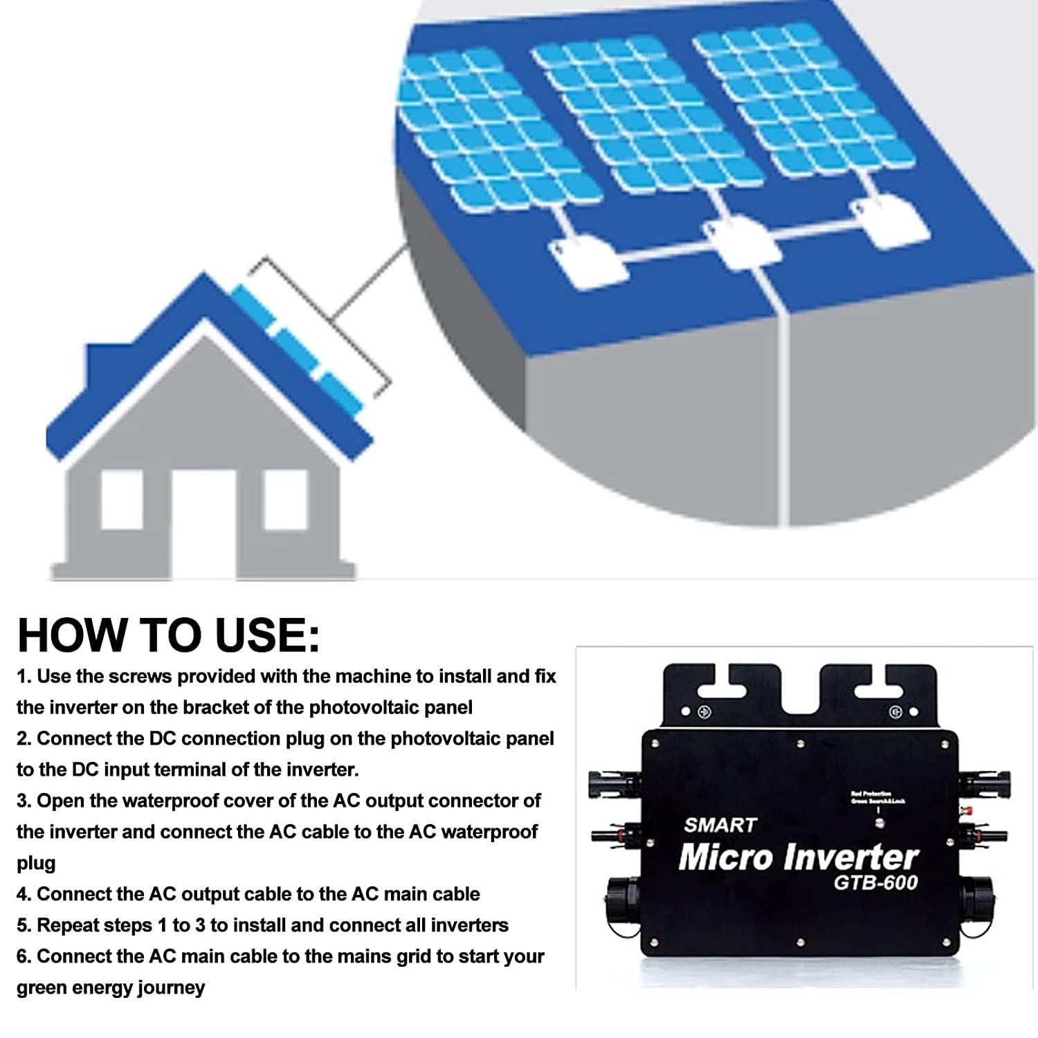 600W,800W,Zewnętrzny wodoodporny inteligentny mikrofalownik, z precyzyjnym dynamicznym ciśnieniem różnicowym, IP65 wodoodporny, do systemu wytwarzania energii słonecznej,600W-110V