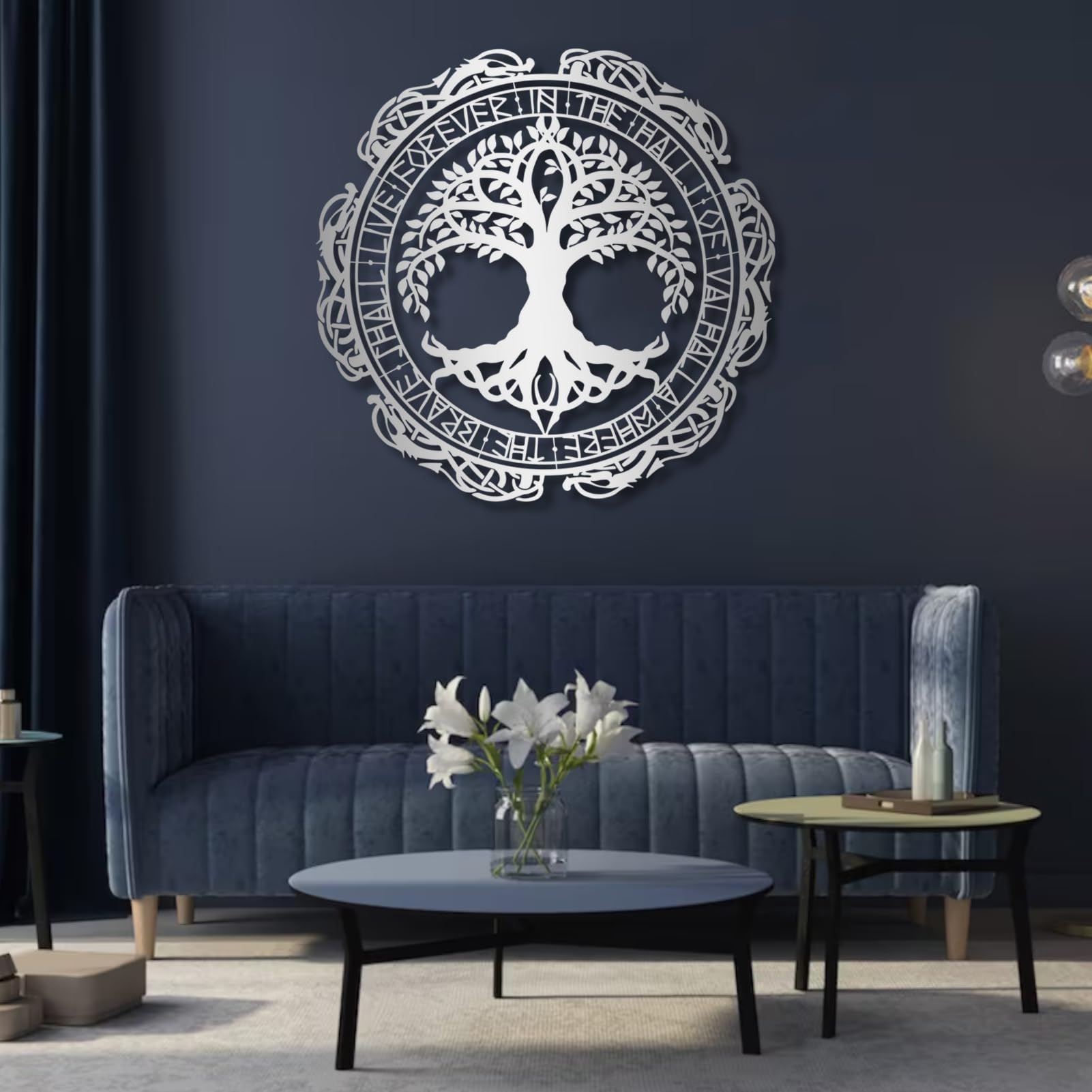 Albero della vita, arte da parete in metallo, motivo naturale ramificato