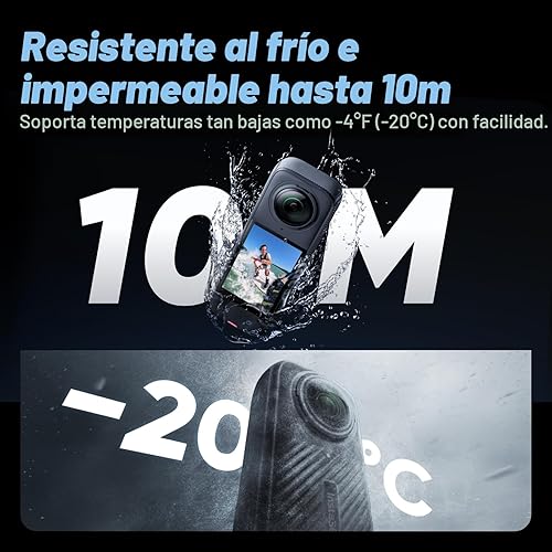 Miniatura 7 de Insta360 X4 Paquete estándar - Cámara de acción impermeable 360 de 8K, video de gran angular 4K, efecto de palo invisible para selfies, protectores