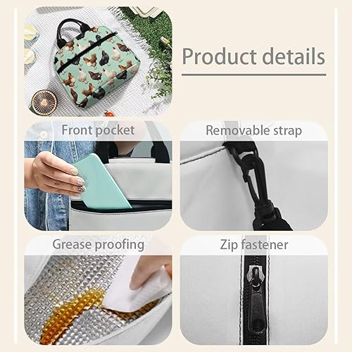 Vista 215 de doginthehole Bolsa de almuerzo portátil de teñido anudado azul, bolsa de almuerzo, organizador reutilizable, hielera para adultos, al aire libre