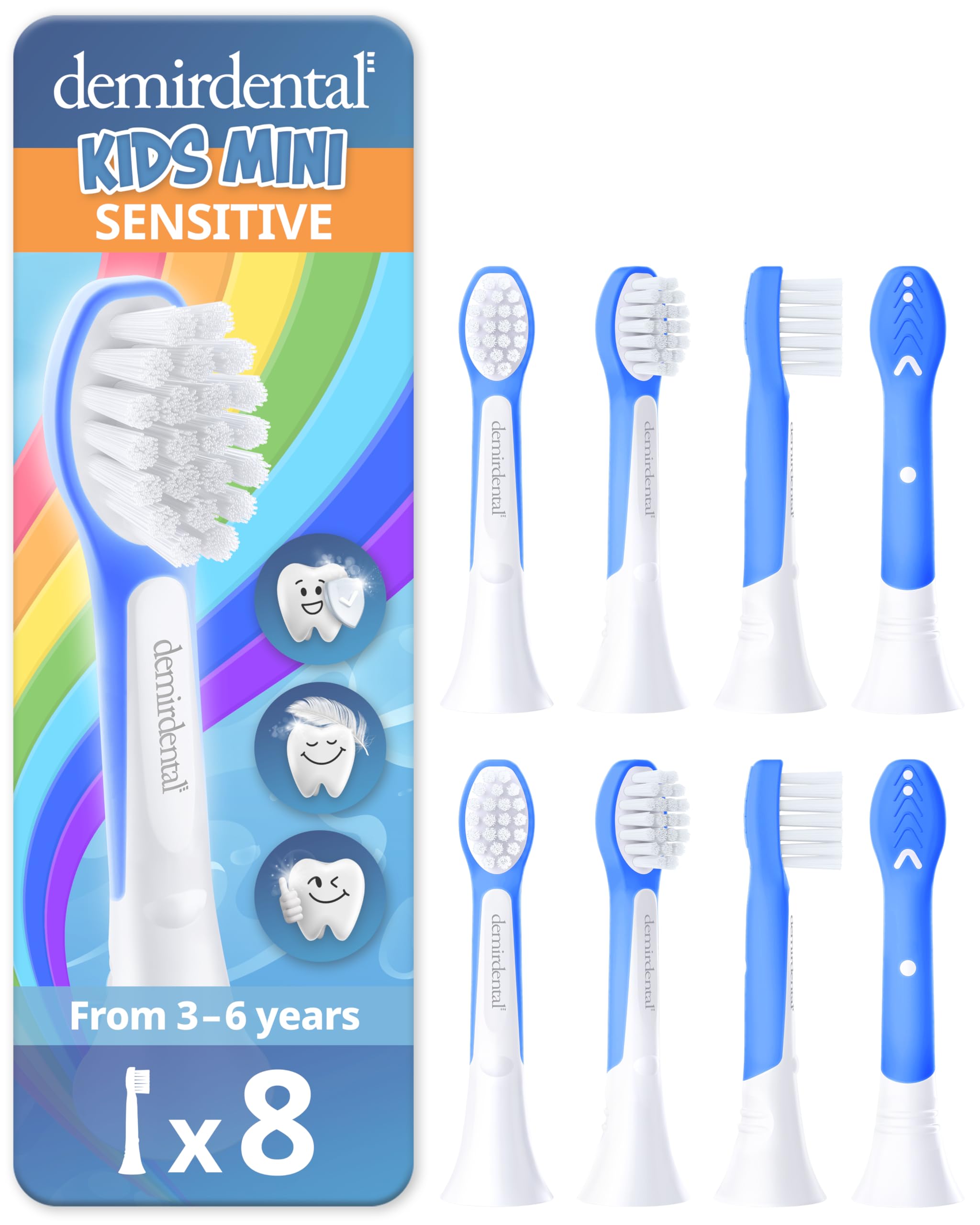 Confezione da 8 testine di ricambio compatibili con Sonicare Kids