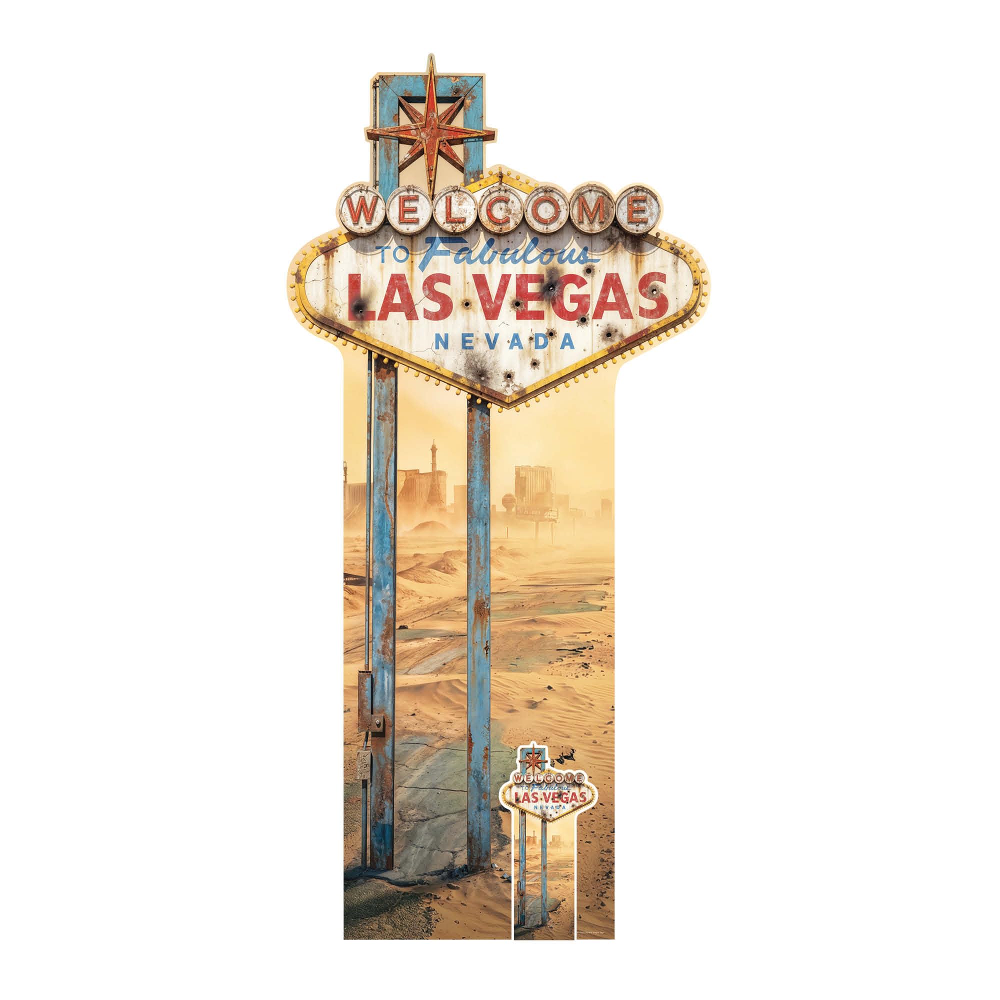 Star Cutouts SC4889 Dystopian Vegas Sign Lifesize Cardboard Cutout 194cm – Post-Apocalyptic Or Nuclear Fallout Party Decoration, Gaming Room Display & Event Prop