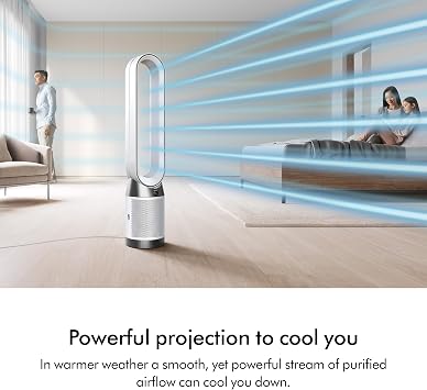Dyson Purifier Cool PC1, HEPA Air Purifier Tower Fan, App and remote controlled, 350 oscillation, 10 levels, bladeless (White)