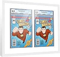Vista 64 de Poster Palooza Marco de cómic con paspartú para 2 cómics CGC, CBCS o PGX Graded Comics – Marco de cómic negro para cómics de 8.125 x 13 pulgadas