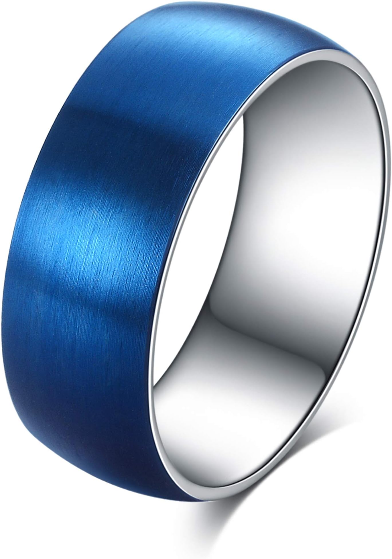 Titanium Steel Rings for Men Women Engagement Wedding Band Matte Brushed 8mm Comfort Fit Size 6.5-13.5