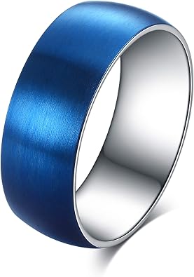 Titanium Steel Rings for Men Women Engagement Wedding Band Matte Brushed 8mm Comfort Fit Size 6.5-13.5