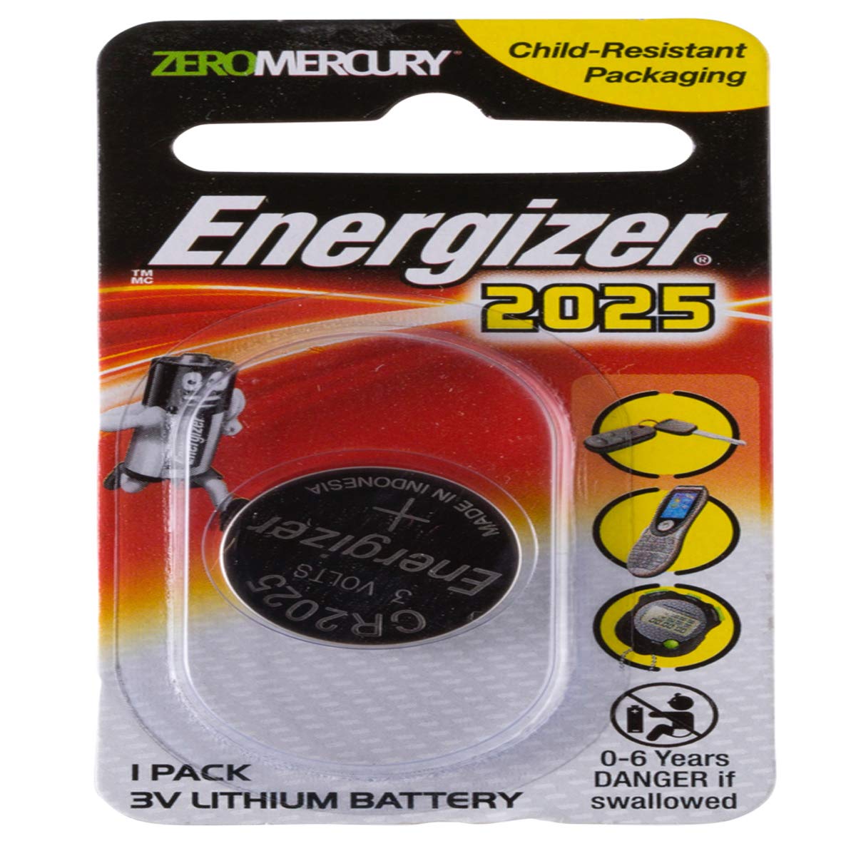 Energizer 2025 Lithium Battery, 3V