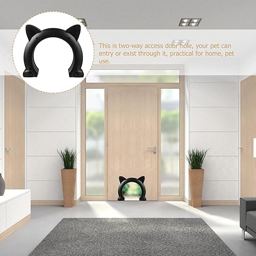 Miniatura 4 de DOITOOL Puerta interior integrada para mascotas con portal para gatos para pasaje de túnel de bricolaje, puerta ligera de plástico ABS para mascotas