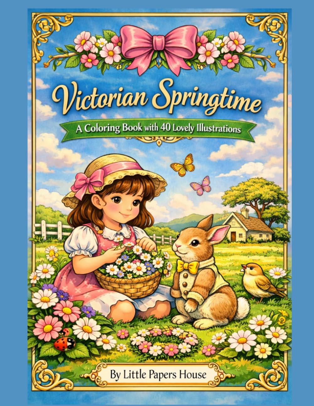 Victorian Springtime: A Coloring Book with 40 Lovely Illustrations