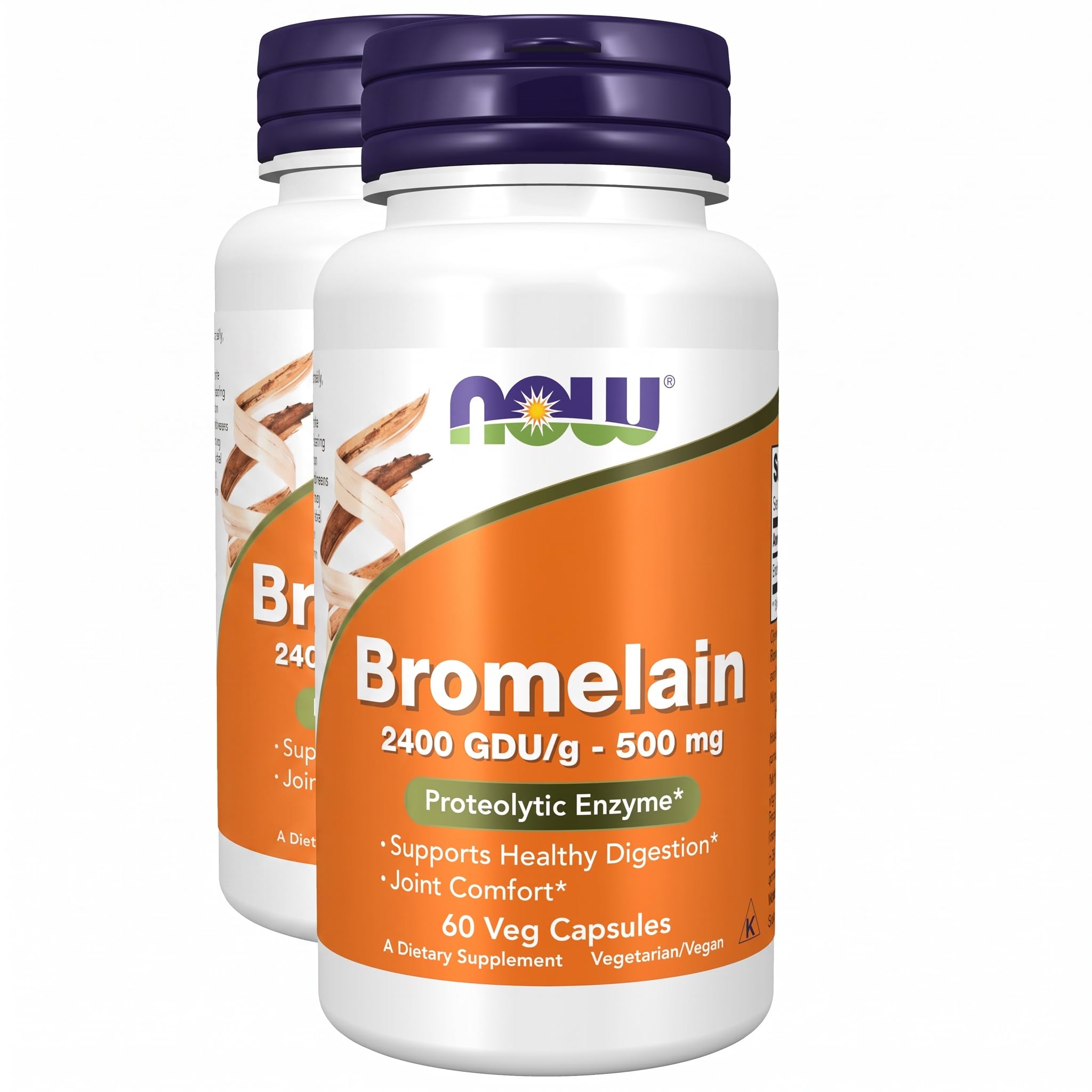 NOW Supplements, Bromelain 2,400 GDU/g - 500 mg, 60 Veg Caps — Amazon image 10