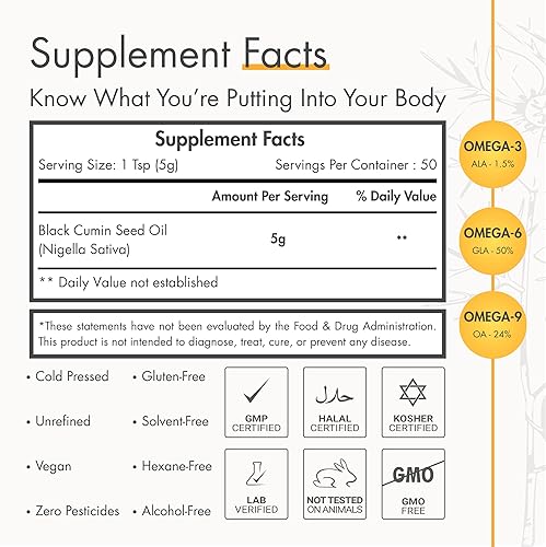 Miniatura 9 de adalin Aceite de semilla negra orgánico prensado en frío de 8.4 onzas líquidas con aceite de orégano de tamaño de viaje, 0.34 onzas líquidas,