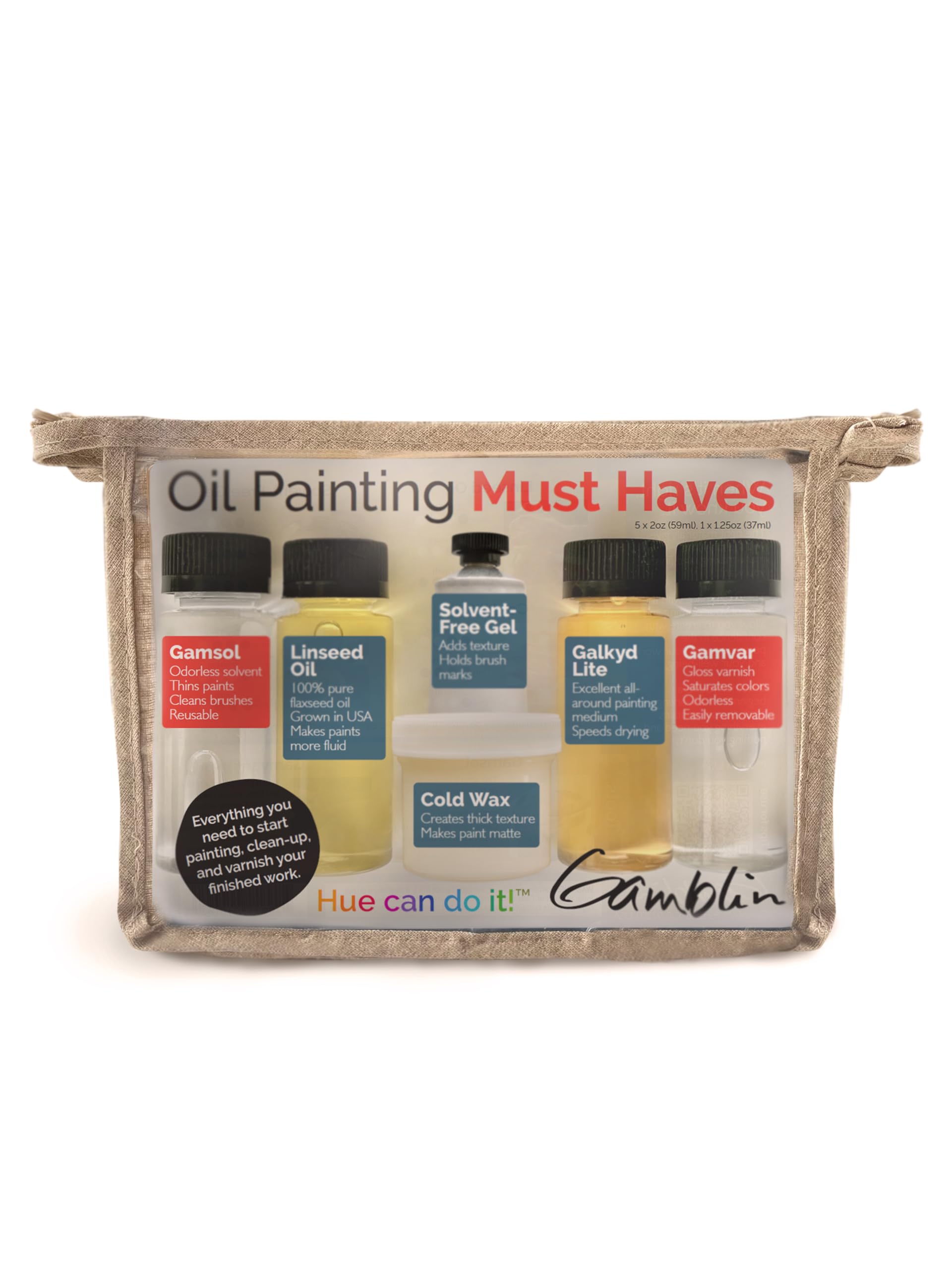 Gamblin Oil Painting Must Haves Mediums Set, Kit Includes 6 Gamblin Trial-Sized Mediums and Varnish