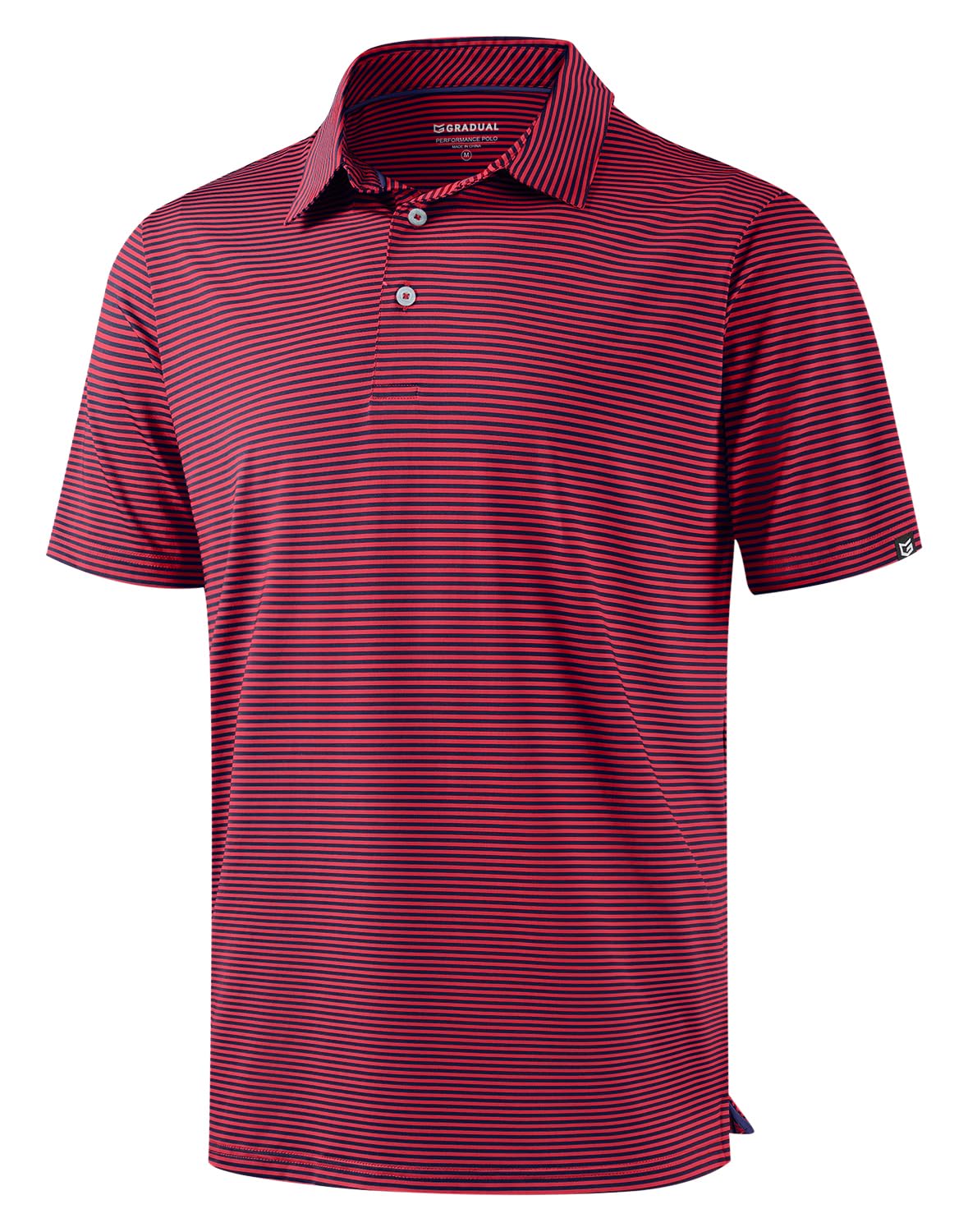 G Gradual Mens Golf Shirt Dry Fit Moisture Wicking Performance Short Sleeve Striped Polo Shirts for Men Dressy Casual — view 8