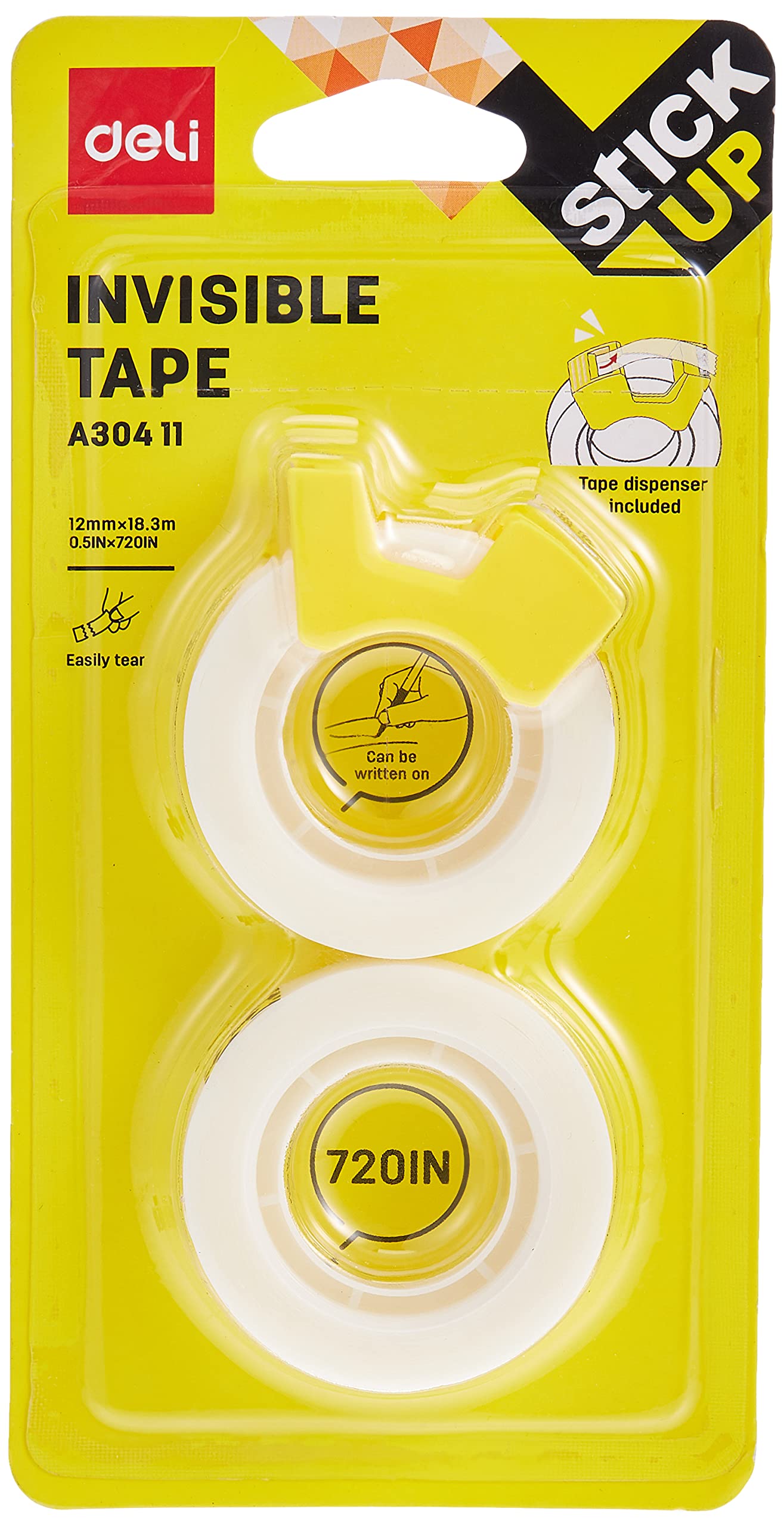 Deli Ea30411 Deli Office Tape Smooth Unwinding On Dispenser For Convenient One Hand Operation Ea30411-