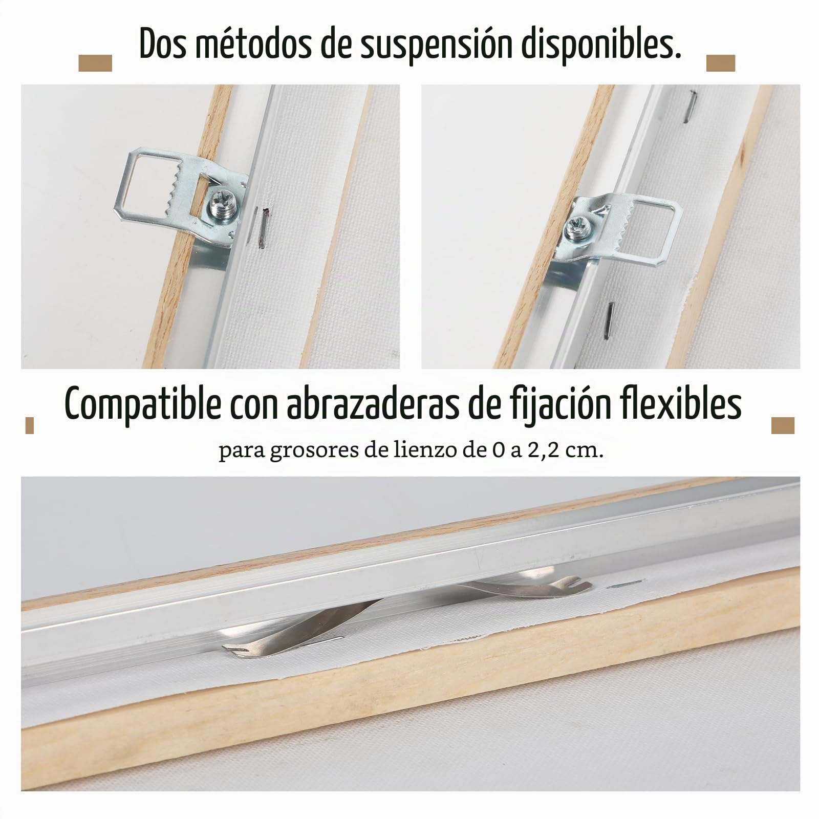 Marco de juntas de sombra de 40 x 50 cm, marco de aluminio para lienzo, montaje sin agujeros, fácil de quitar para cambiar el diseño, marco negro para lienzo/bastidor (color madera, 40 x 50 cm)