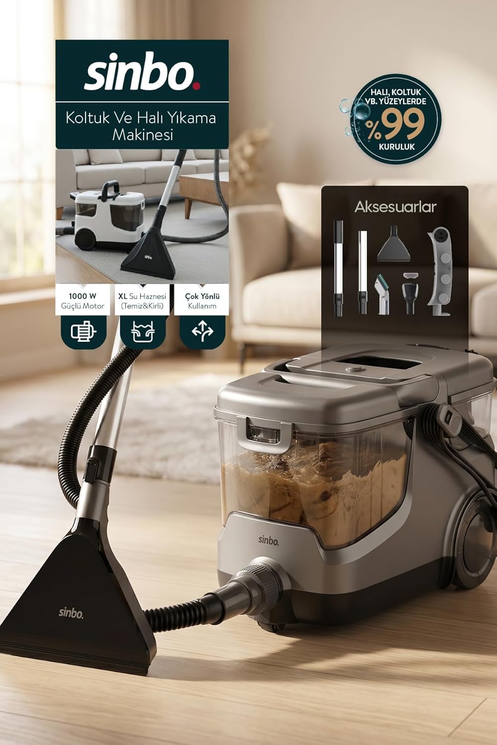 Sinbo SCC-7609 setup with tanks and accessories highlighted