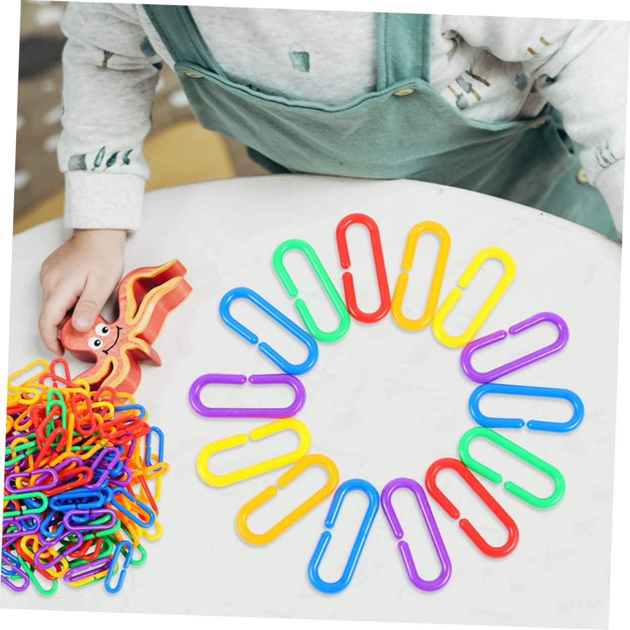 BESPORTBLE 150 pièces Maillons C Clips Plastique Colorés Éducatif Interactif