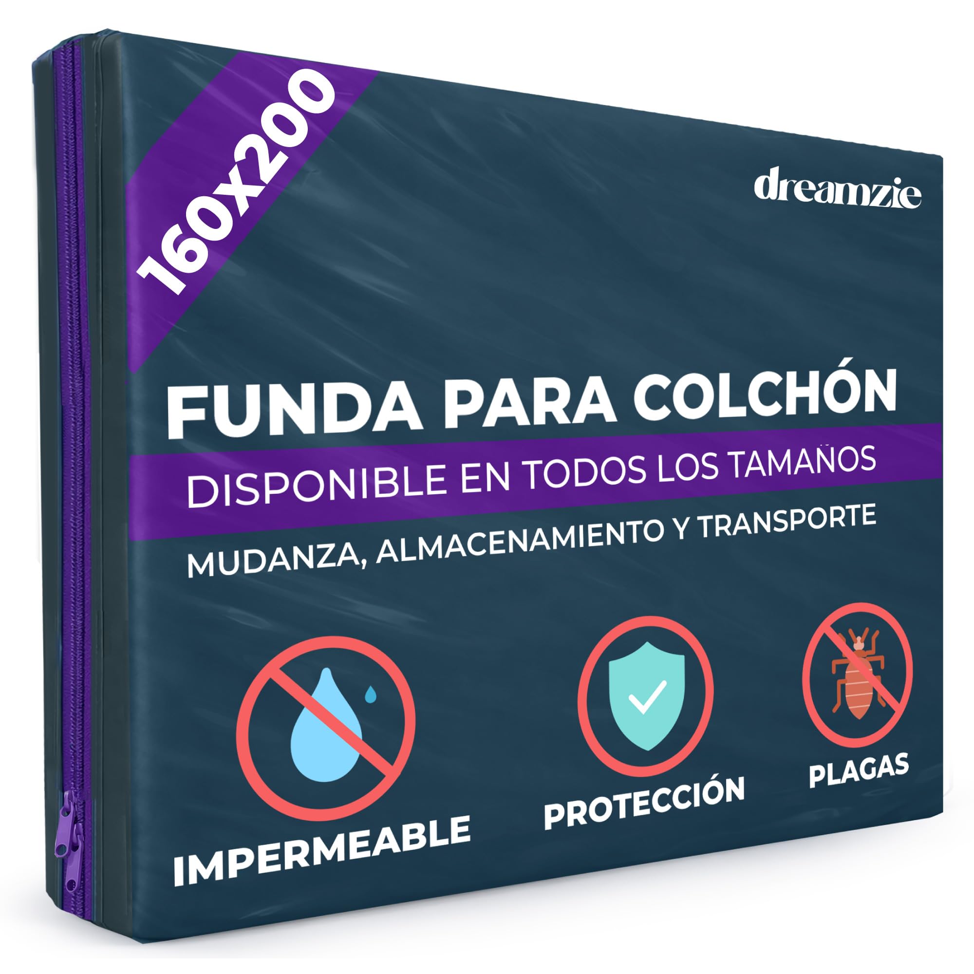 Funda de colchón para almacenamiento seguro de camas de 160x200 cm