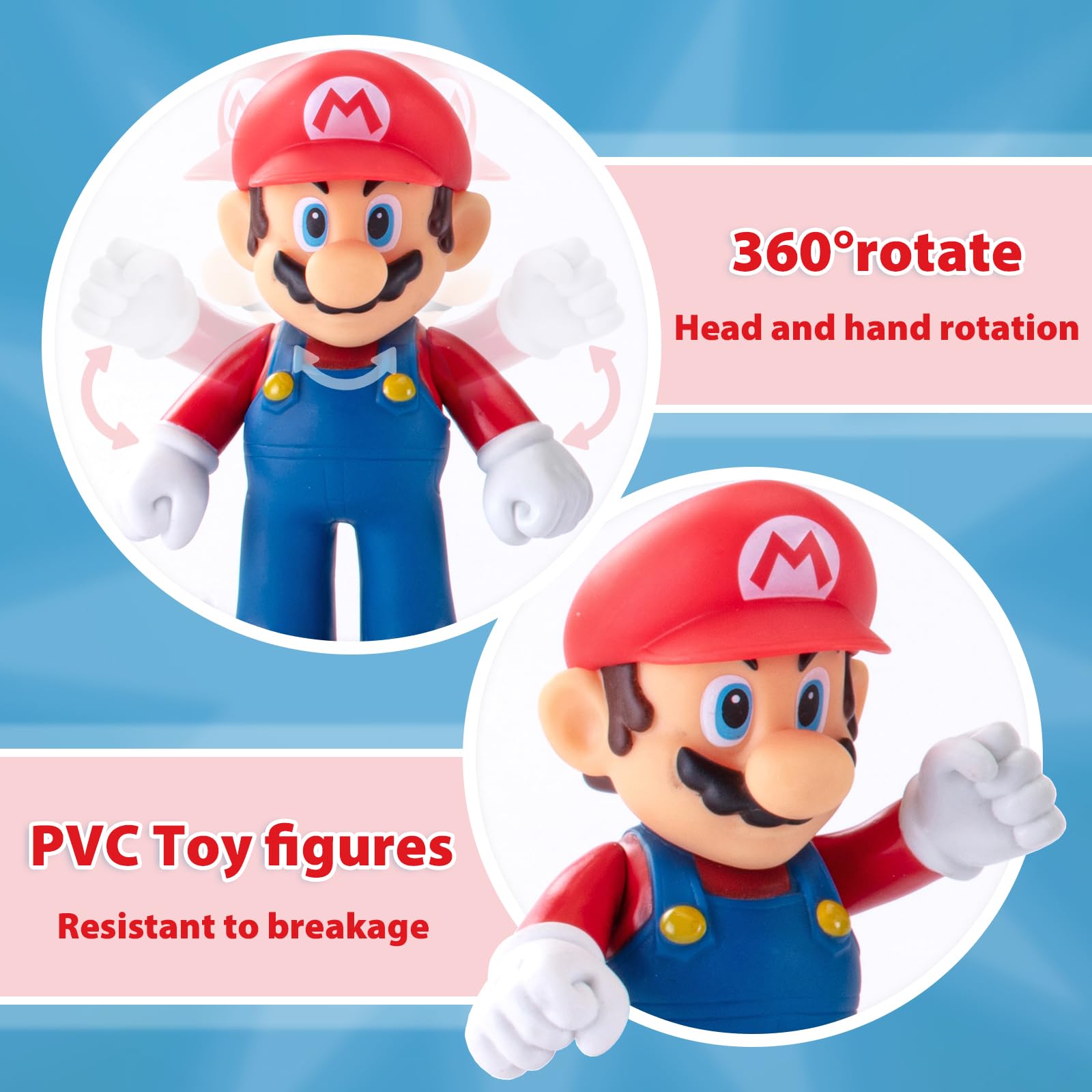 Amazon.co.jp: マリオフィギュア 6個パック マリオブラザーズ おもちゃ 