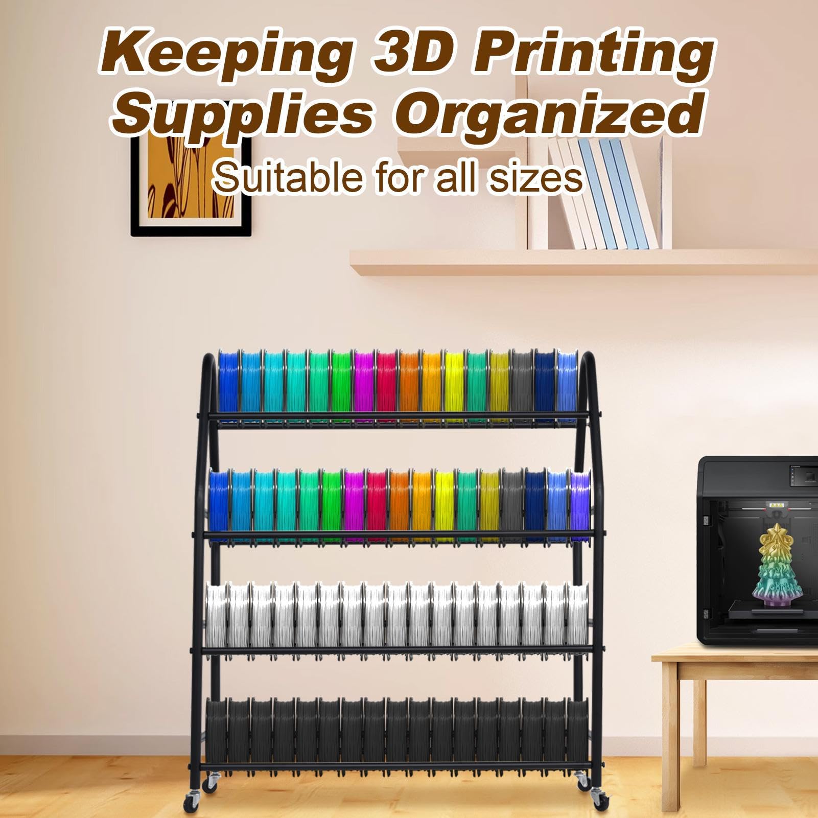 Supporto Porta-filanti Da 100 Pezzi, Supporto Porta-bobina Mobile Per Stampante 3D, Ripiano In Metallo Resistente Per ABS/PLA/TPU/Nylon, Accessori Per Stampa 3D Per Studio, Ufficio E Officina