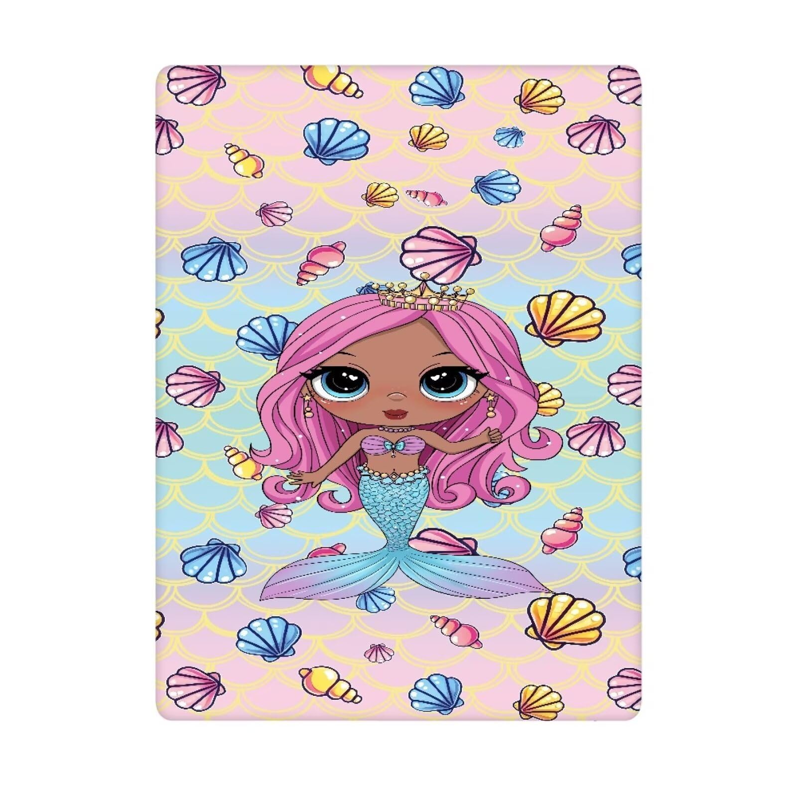 Yuresuaet Mermaids Soft Bed Sheets Kids Cute King Size Fitted Sheet for Girls Aesthetic Soft Decorative Fabric Bedding for Dorm Hostel Quality Mattress Cover with Deep Pockets 16''