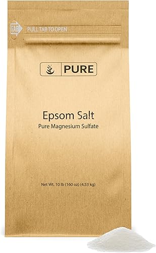 Pure Original Ingredients Sal de Epsom (10 lb) Sulfato de magnesio puro, solución de remojo