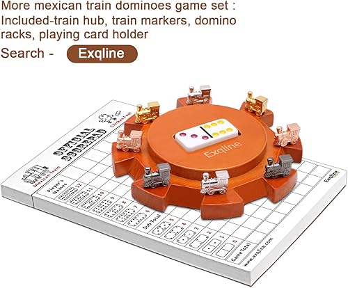 Miniatura 4 de Exqline Bloc de puntuación de tren mexicano, 70 hojas de dominó de pie de pollo y hojas de puntuación de tren mexicano de 8.3 x 5.5 pulgadas,