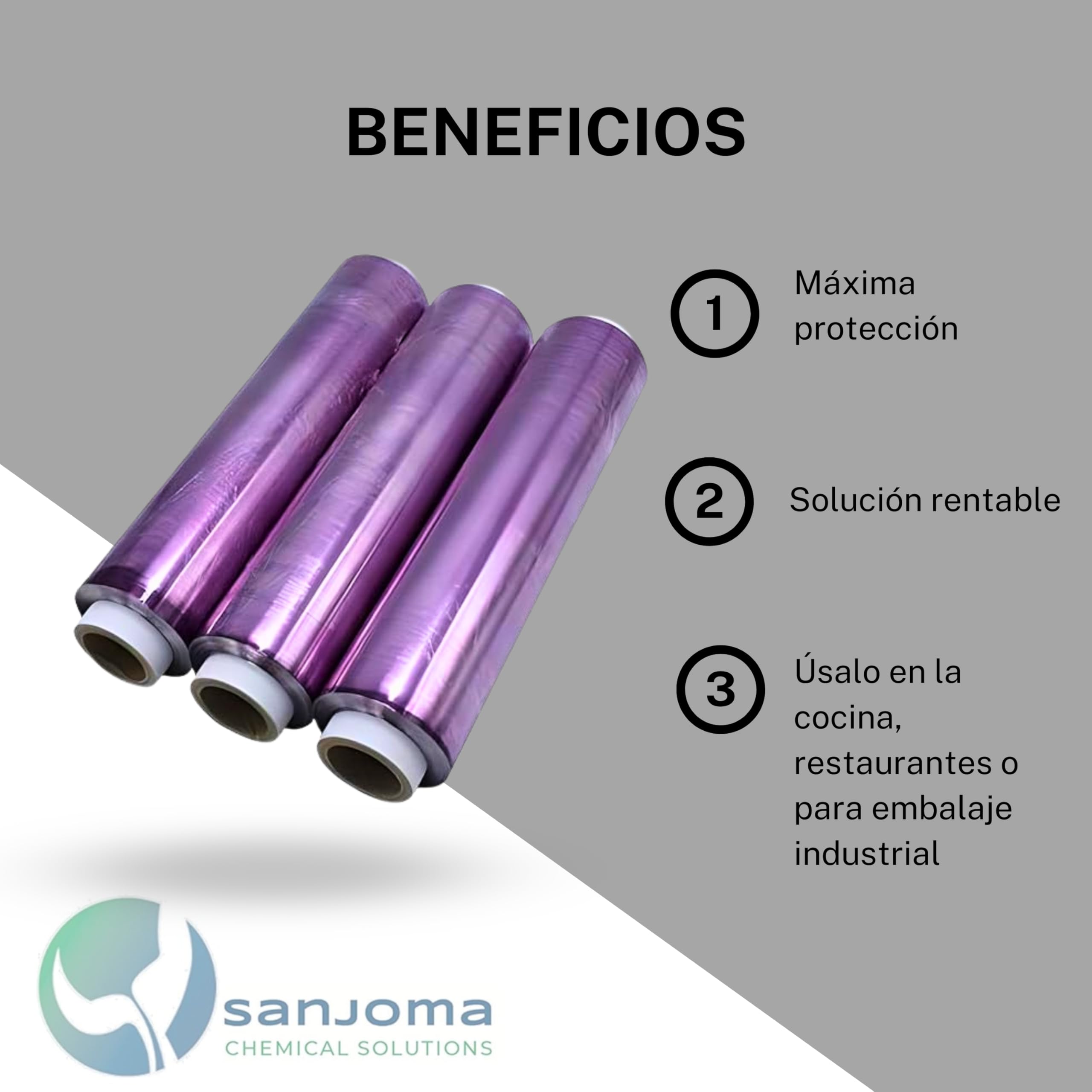 Rollos Film Alimentacion Transparente - Film Transparente para Embalar, Papel Film, Rollo Papel Industrial, Medidas 45cm x 300m, Caja Con 3 Rollos (3, 45cm x 300m)