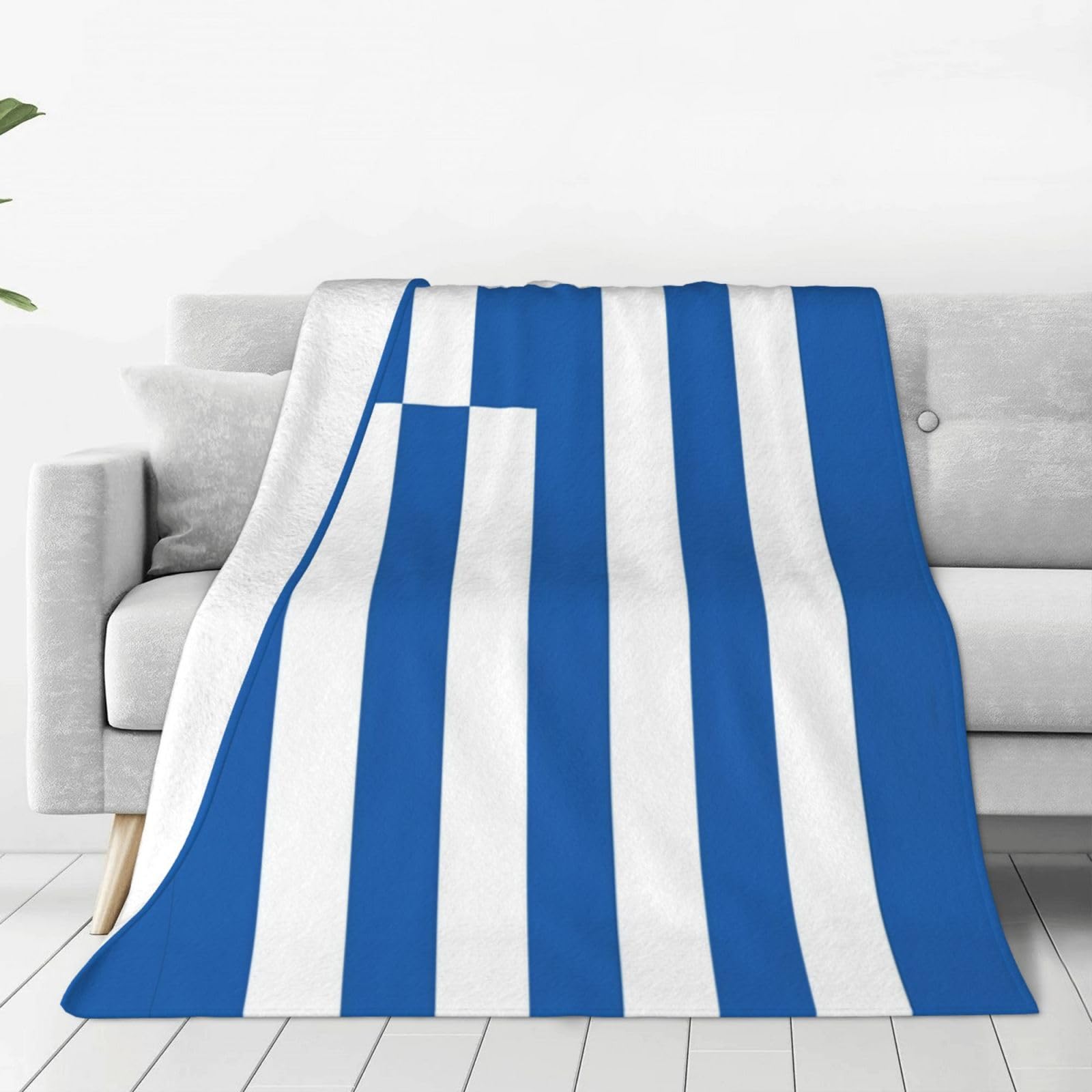Cute Greece Flag Blankets Soft Comfy Flannel Blanket Throws 80"x 60" for Bed, Couch,Sofa,Office, Camping