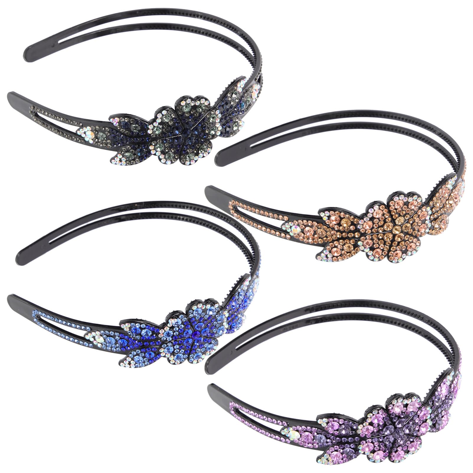 Beaupretty 8piezas Diadema Decorativa Con Piedras Brillantes De Diadema Antideslizante Para Mujeres y Niñas Surtidos Accesorio De Pelo Elegante Para Fiesta y Uso Diario