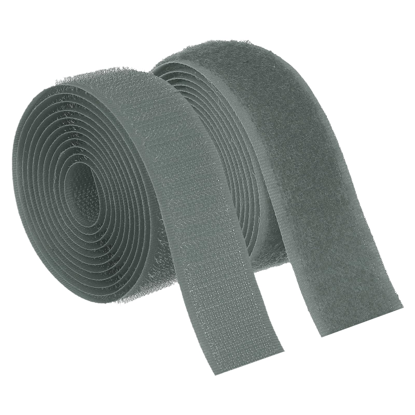 PATIKIL 1.5 Yard Sew on Hook and Loop Strips, 3/4 Inch(20mm) Width Non-Adhesive Back Nylon Fabric Tape Strong Grip Fastener Strips Interlocking Tape for DIY Craft Sewing, Dark Gray