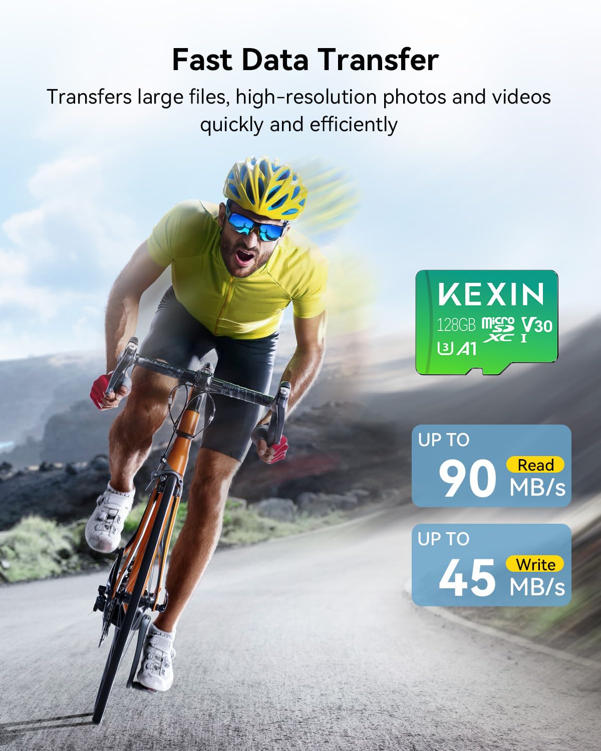 Paquete de 3 tarjetas Micro SD de 128 GB con adaptador, hasta 90 MB/s 4K, V30, A1, C10, 4K UHD microSDXC UHS-I de alta velocidad, tarjeta de memoria compatible con cámara de acción, drones, 3