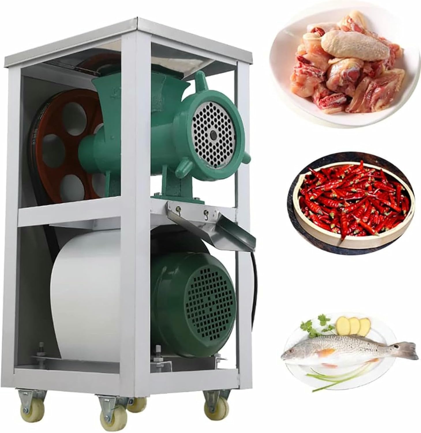Vertical Meat Grinder Crusher Machine, Commercial Electric Meat Grinder,Fish Chicken Bone Crusher,for Pasture Animal Feed