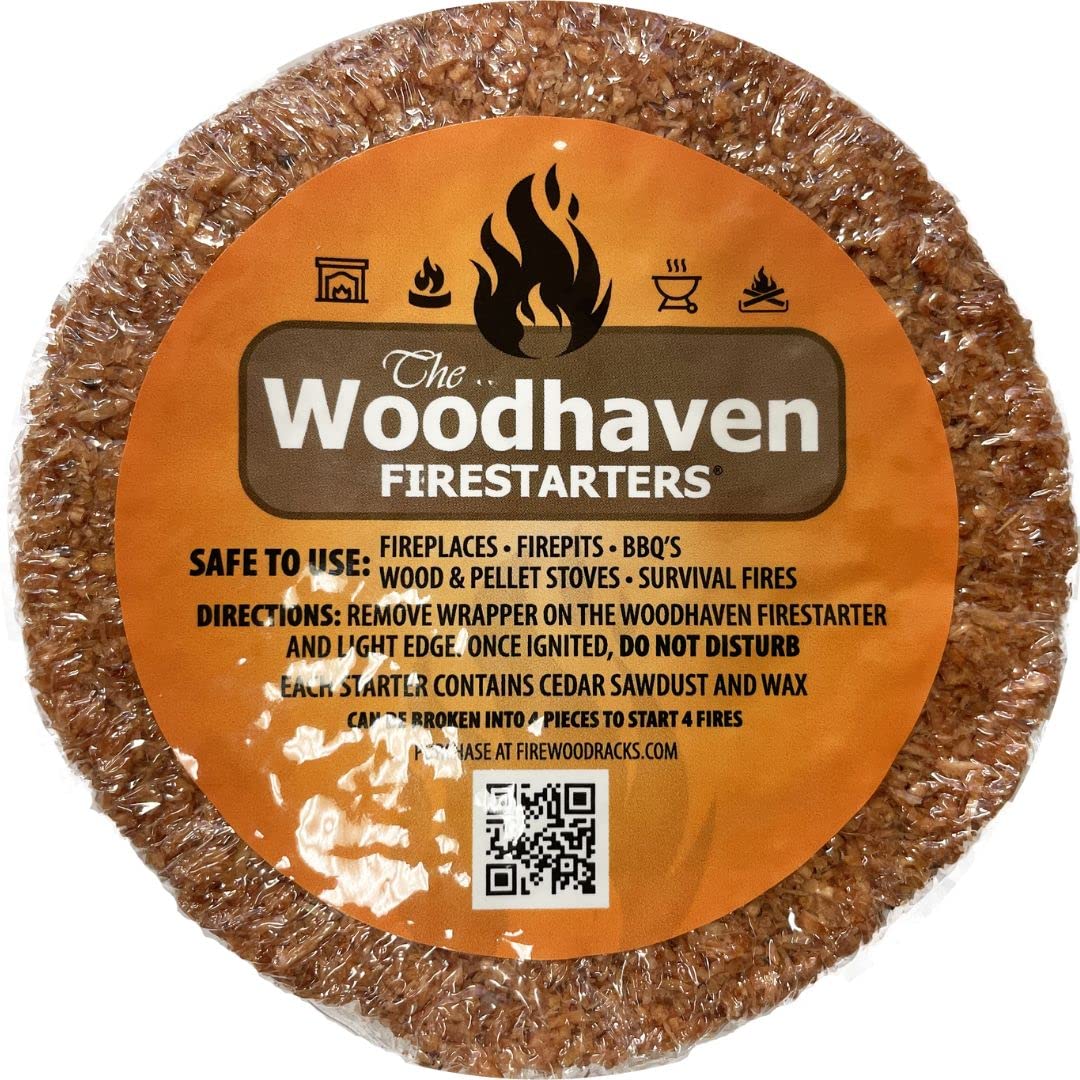 Woodhaven Easy Light Firestarters - Made with Natural Cedar Wood - Made in The USA - Great for Starting Fires, BBQs, Camping and Survival Packs