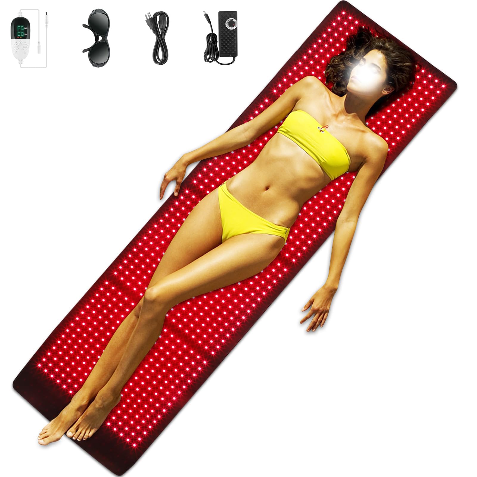 Manta de terapia de luz roja,Cama de terapia de luz roja,Saco de dormir con estera de terapia de luz roja,Estera de luz roja de 660 nm,Almohadilla de terapia de luz infrarroja cercana