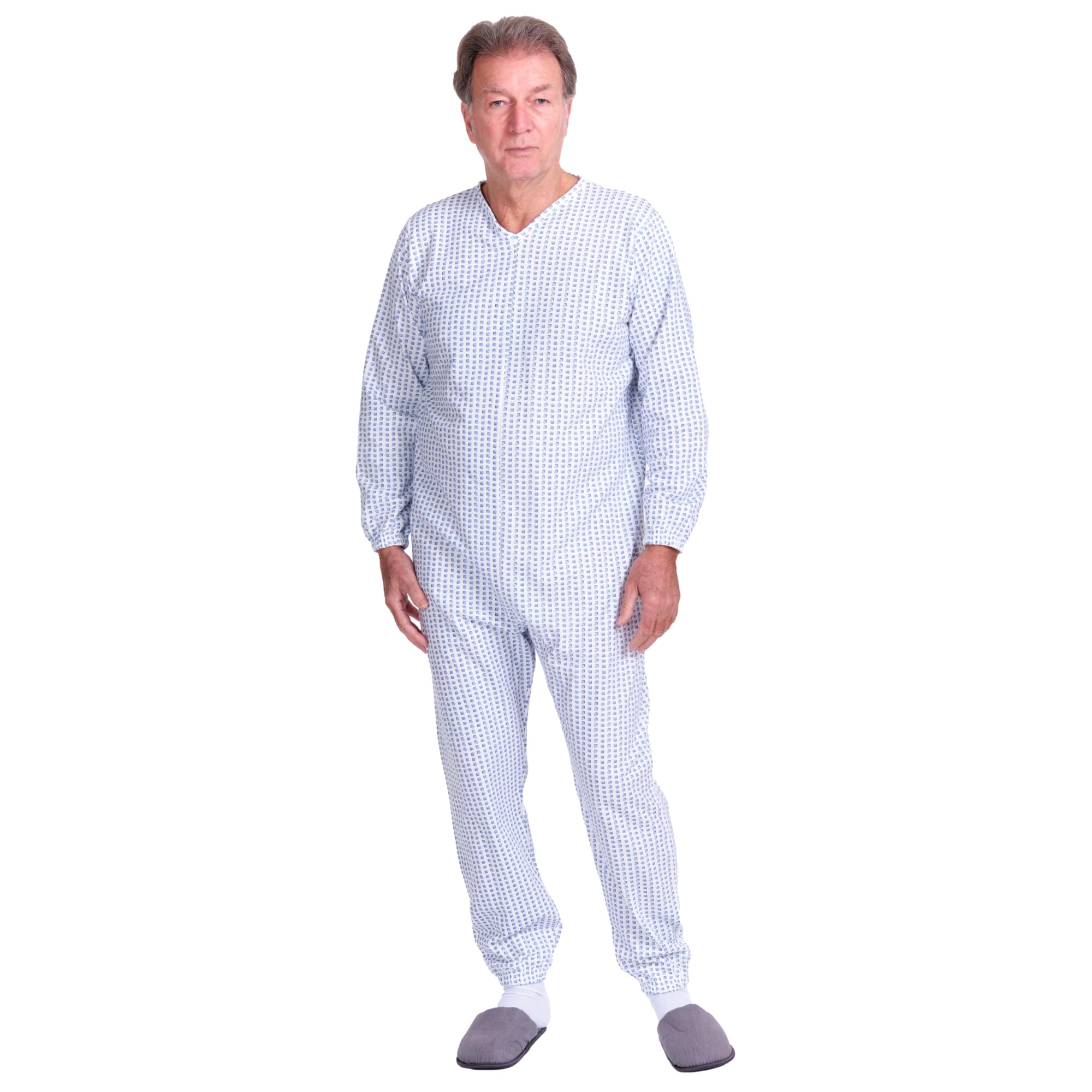 FERRUCCI COMFORT Grenouillère d'hiver Homme/Femme pour Les Personnes âgées - avec Fermeture éclair au Dos - 9012 F - Convient pour l'hiver