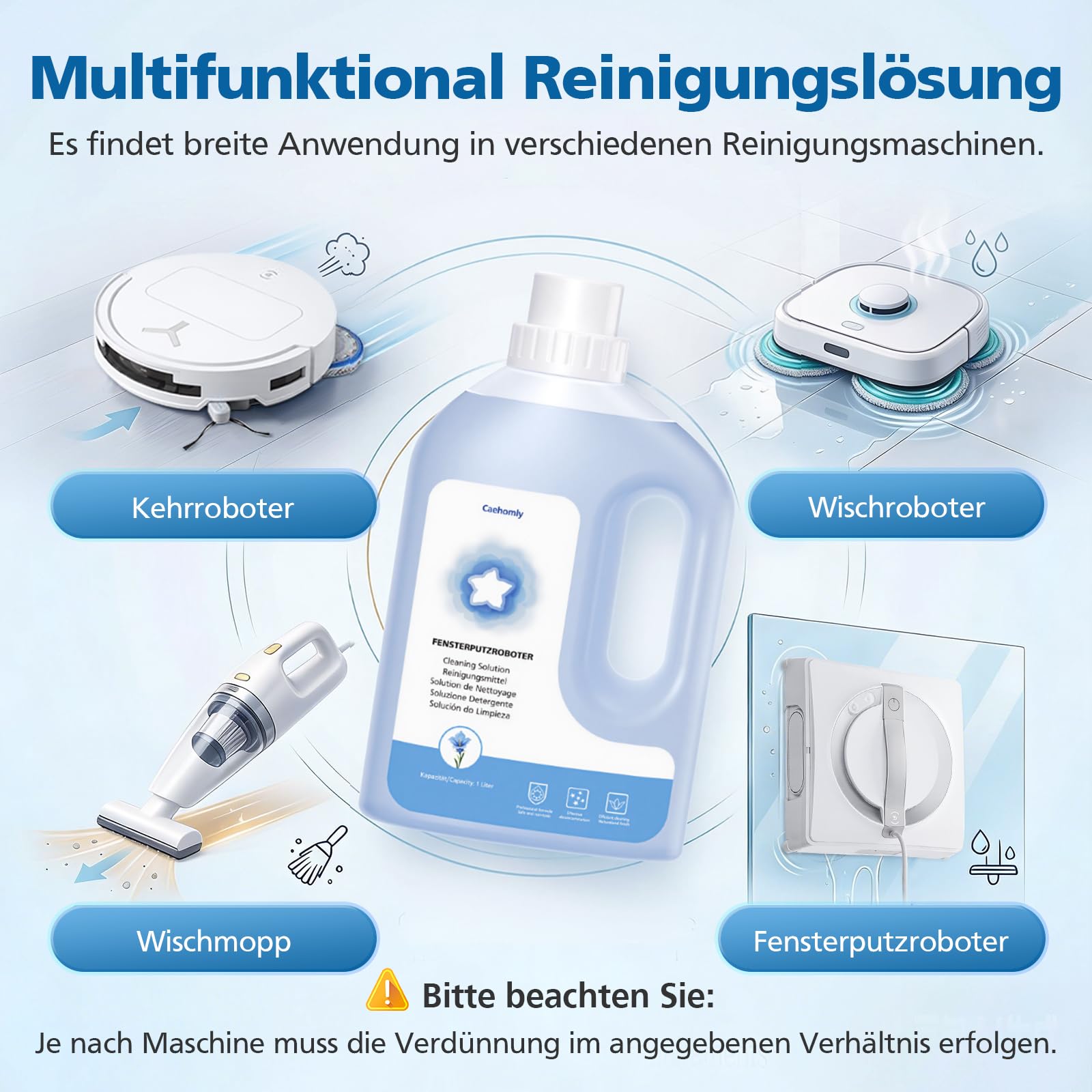 Reinigungslösung für ECOVACS Winbot Fensterputzroboter W1 PRO,W2,W2 OMNI,W2 PRO,W2 PRO OMNI,WINBOT MINI,W2S,W2S OMNI (1L)