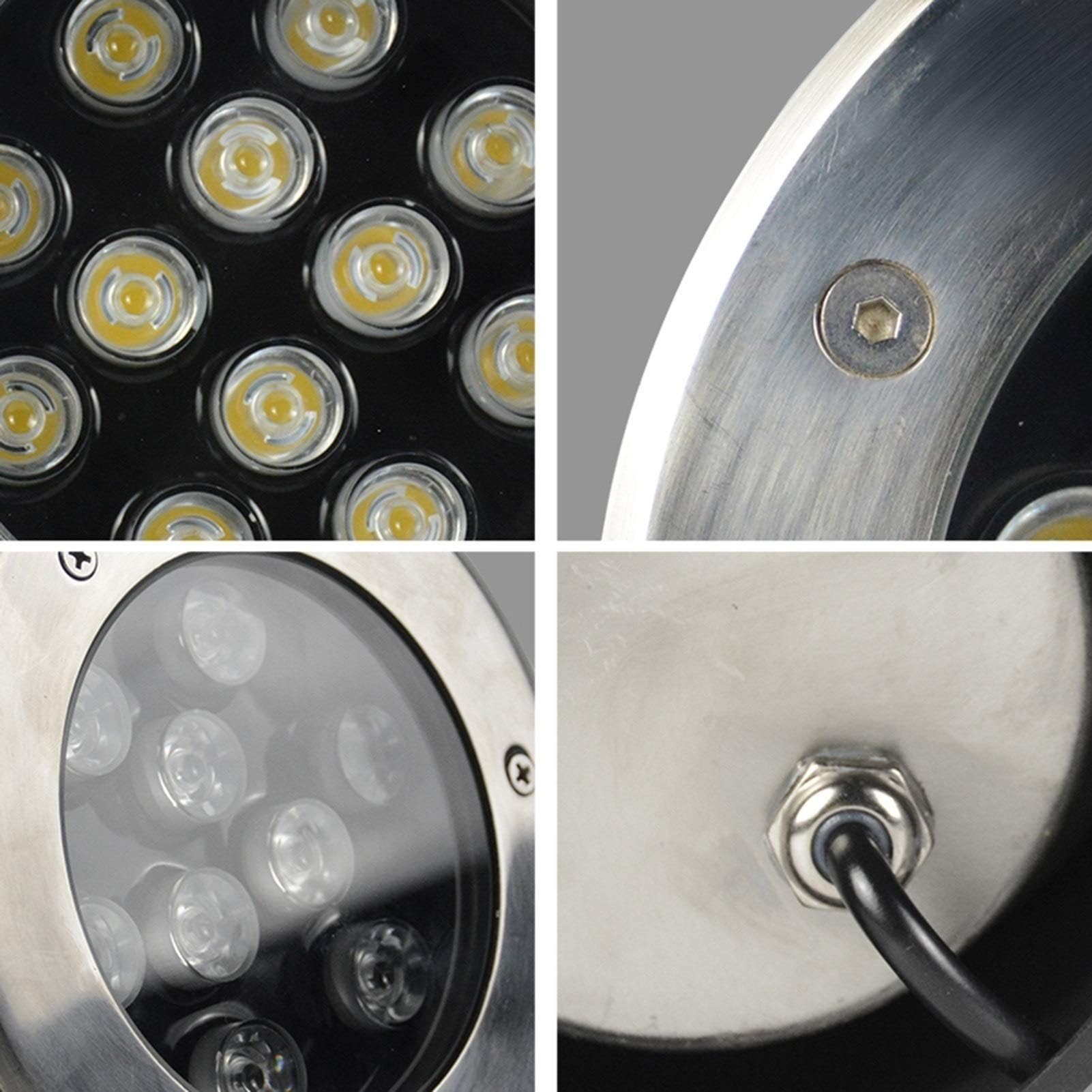 LED Embedded Buried Lampe - Bodenstrahler Außen, Eingebettete wasserdichte IP68-Unterwasserleuchte, LED-Teichleuchten, 24-V-Edelstahl-Landschaftsbeleuchtung/verwendet für Teich, Außenbereich ( Color :