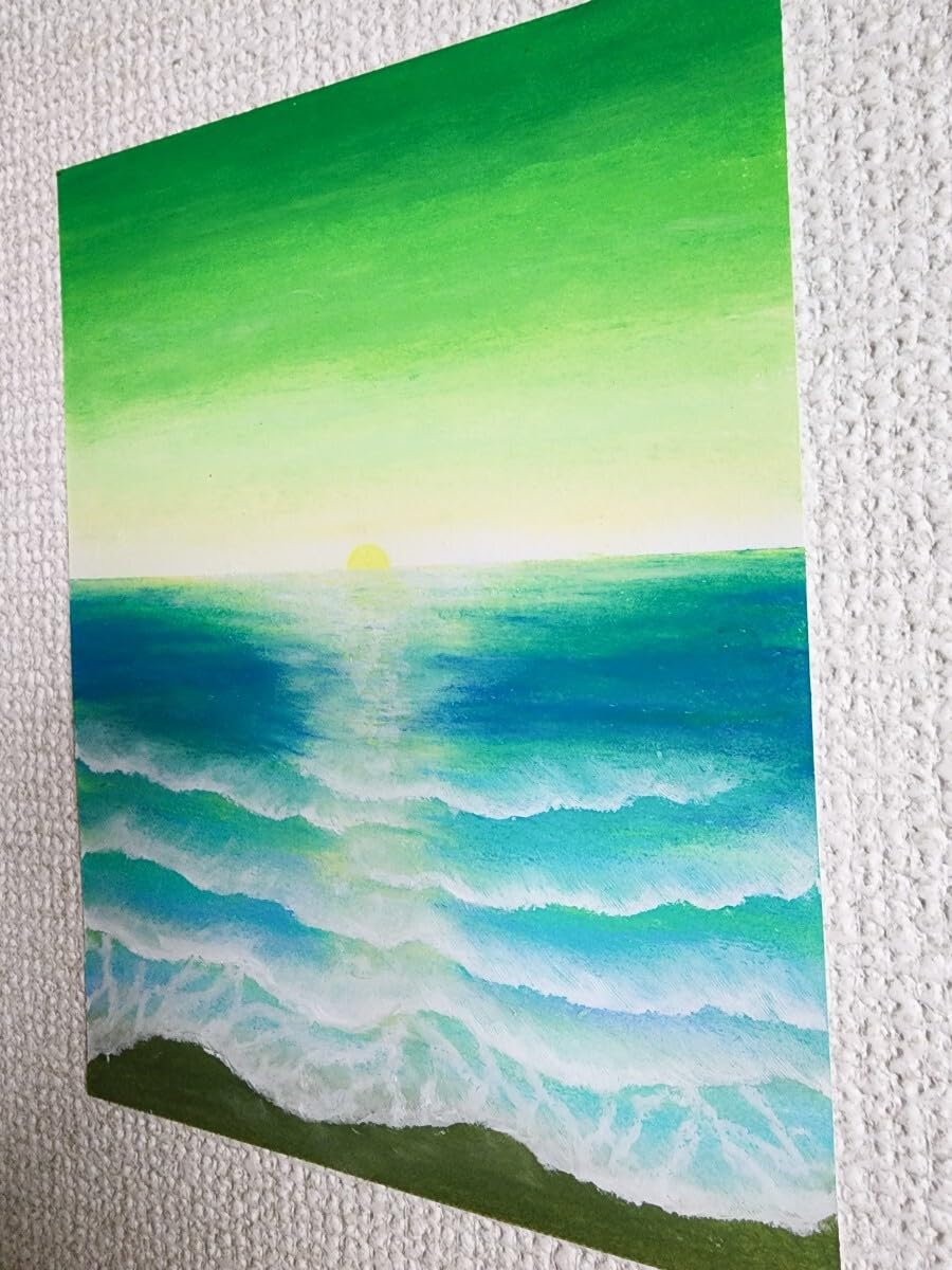 Amazon.co.jp: 風景画 絵画 海の絵 パステル アート インテリア