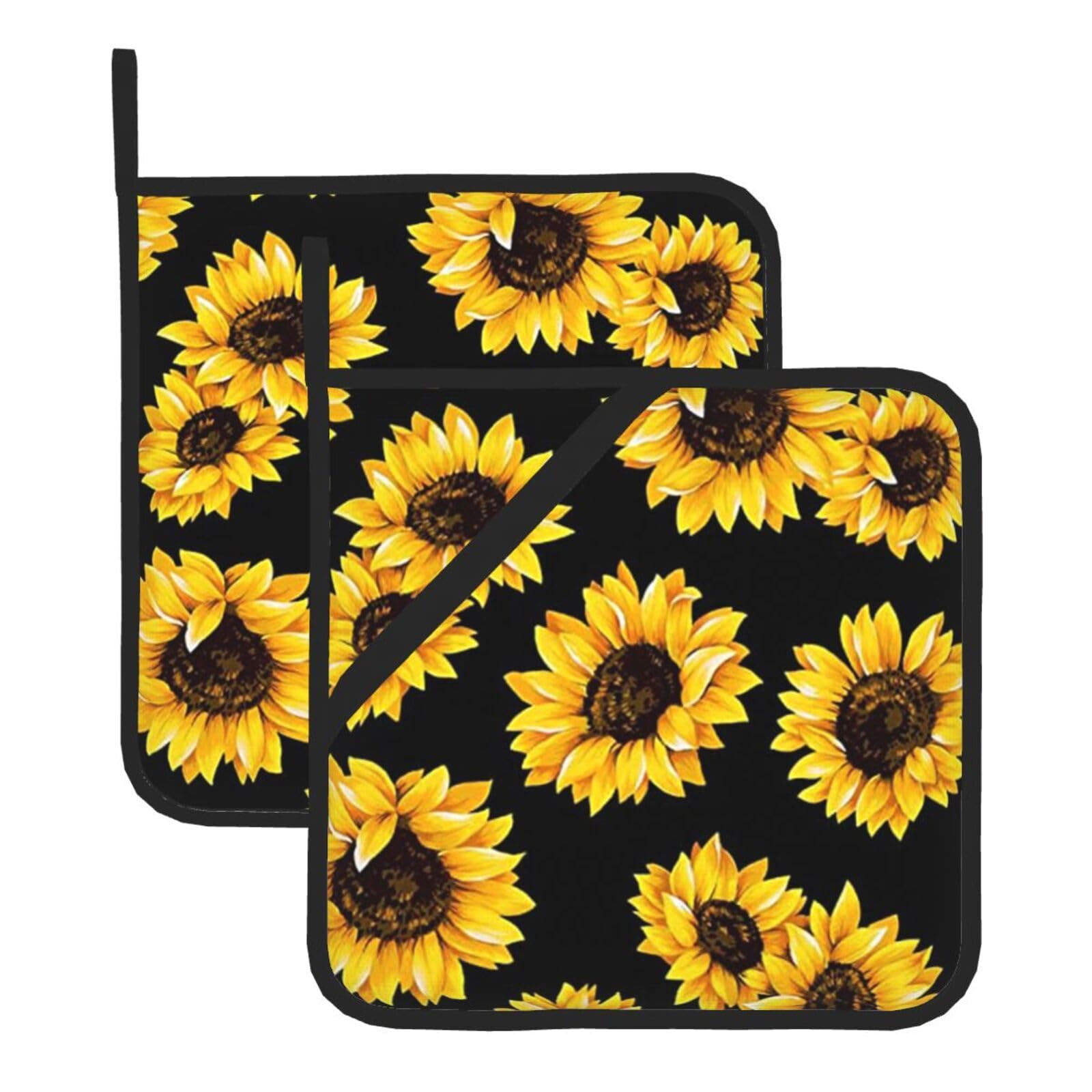 KFRXXZQB 2-Pack Square Pot Holders, Oven Mitts For Baking & Bbq