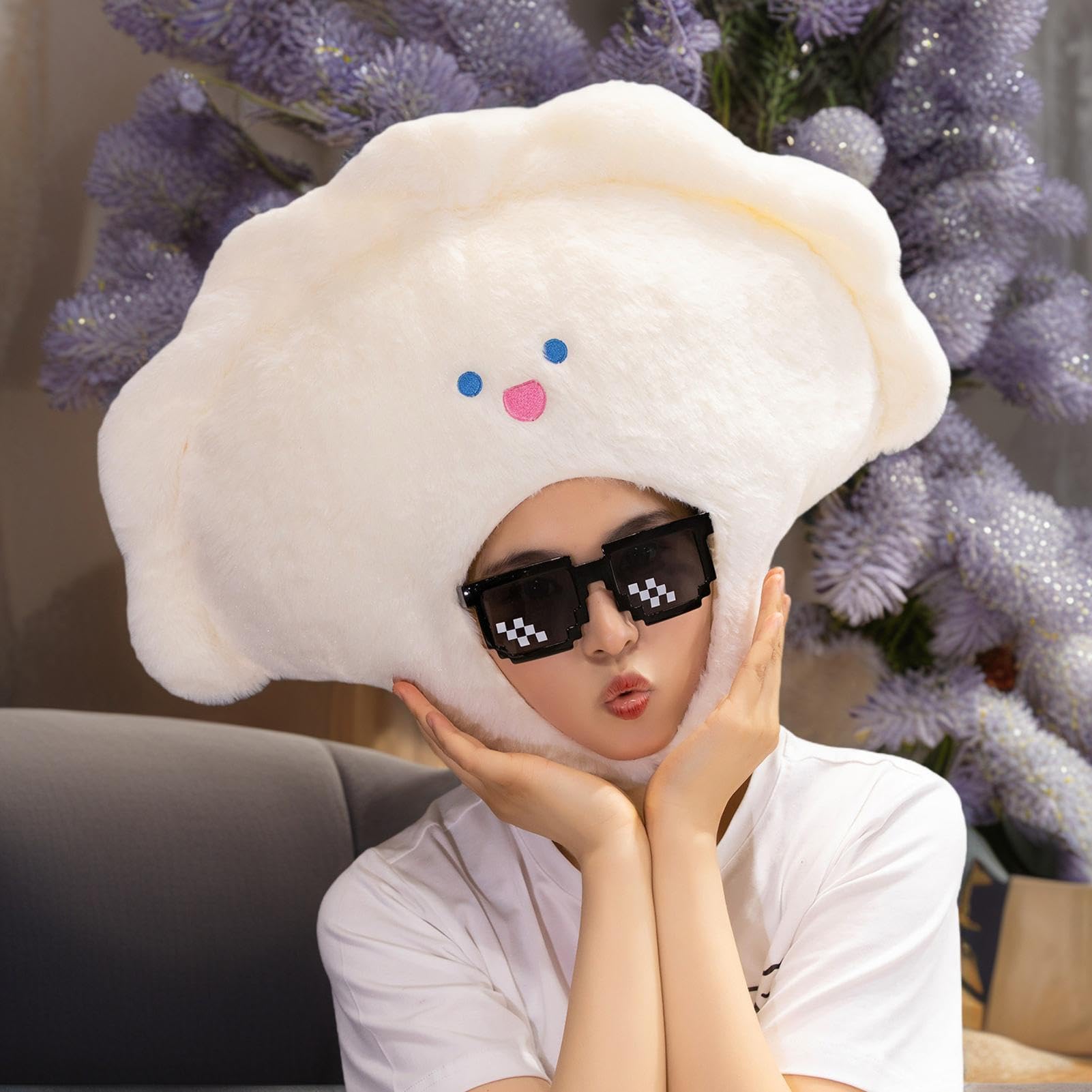 Divertente cappello morbido con gnocchi cinesi, ideale per Halloween, carnevale, festa dei bambini, compleanno, Pasqua, feste a tema e cosplay