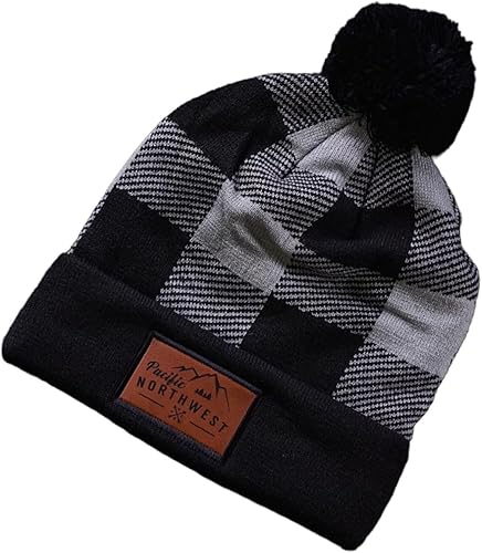 Miniatura 2 de Alterd Industries Pacific Northwest Beanie - Plaid Pom Pom Beanie, PNW, Oregon, Washington, Accessories, Mountains, Outdoor Apparel