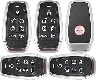 Autel MaxiIM IKEY, IKEYAT7TPRS, 5PCS Programmable Smart Keys, Universal Car Key Work with Autel KM100 IM508S, Key Fob Programming, 700+ Vehicles Key Replacement, Key Creation/Clone, 7 Buttons