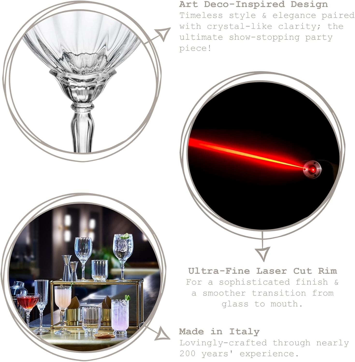 Bormioli Rocco Florian Lot de 4 verres à vin blanc et à spritz Transparent 395 ml