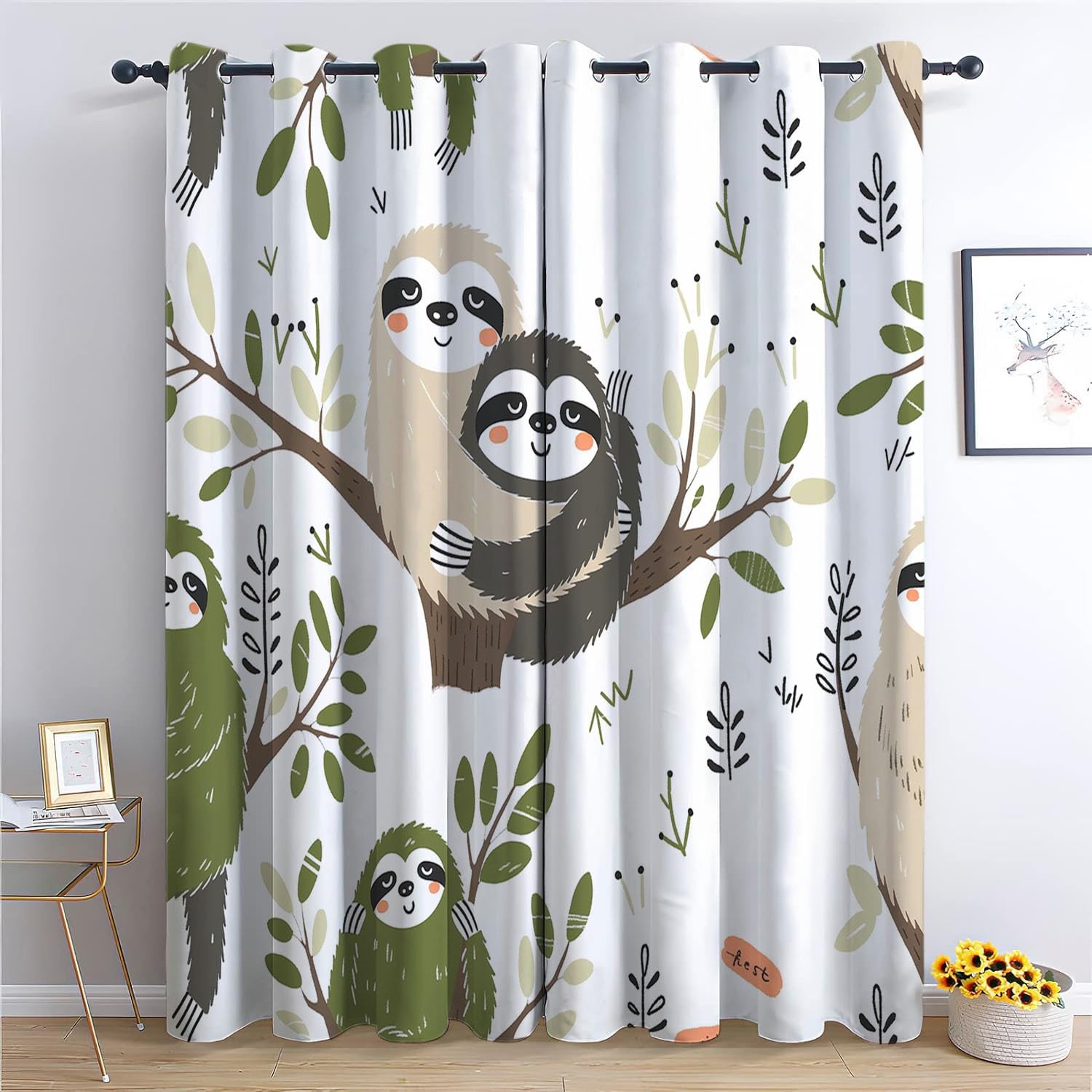 Rideaux occultants paresseux blanc pour stopper les UV et isoler du bruit de la tringle