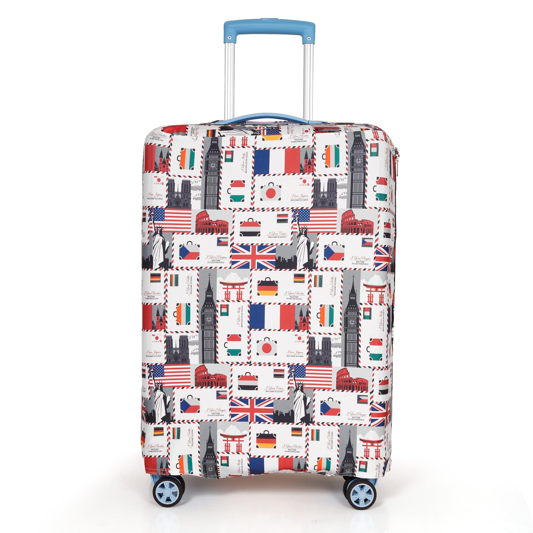 Printed Premium Luggage Trolley Cover for Travel Suitcase | Stretchable Washable Dustproof Anti-Scratch Travel Protector (Suitcase Bag Not Included, Only Cover in Product)-image-46