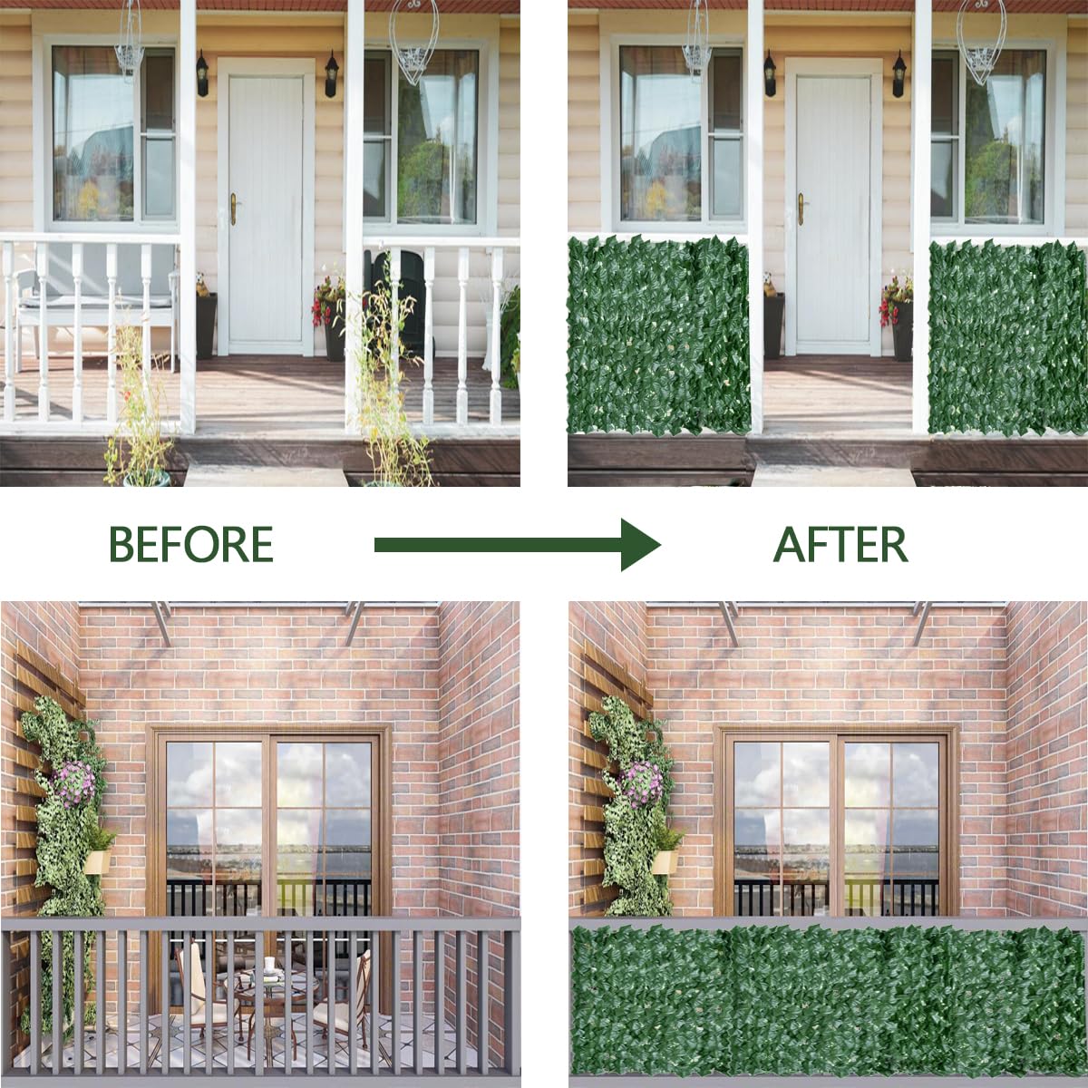 Künstlicher Efeu Zaun 3x1,5m - Sichtschutz Für Garten & Balkon